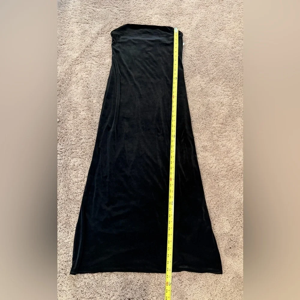 NWT new medium Anthropologie tilda strapless velvet slip dress black long